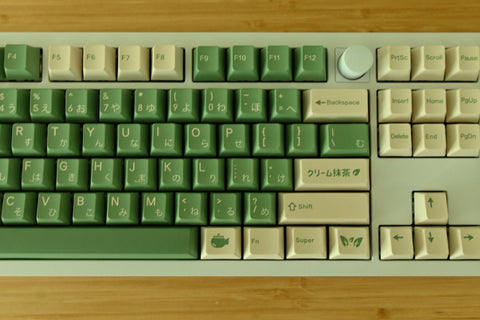 Matcha Japanese Green Tea Cafe Theme Keycap Set for Mechanical Keyboard | 142 keys | Cherry Profile | MX Switch Style | PBT Material