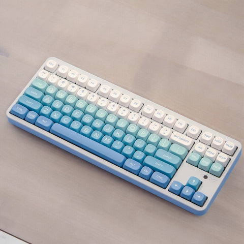 Glacier Ice Blue Gradient Keycap Set for Mechanical Keyboard | 125 keys | MOA Profile | MX Switch Type | PBT Material