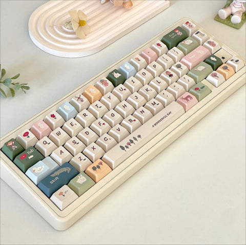 Kasuga Ranch Keycaps | Cherry Profile Keycap Set | PBT Material | Keycaps For MX Switch | GMk Clone Artisan Keycap Set