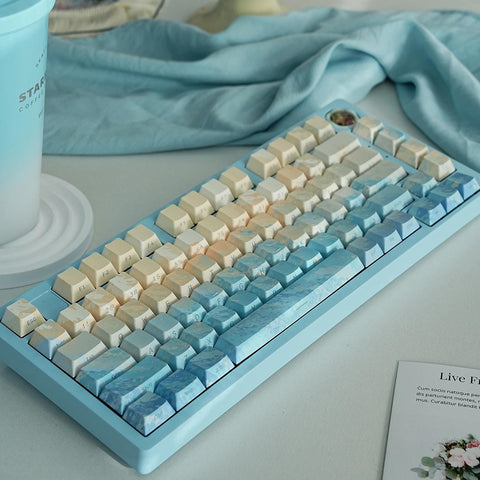 Water Line Keycaps | Cherry Profile Keycap Set | PBT Material | Keycaps For MX Switch | GMk Clone Artisan Keycap Set