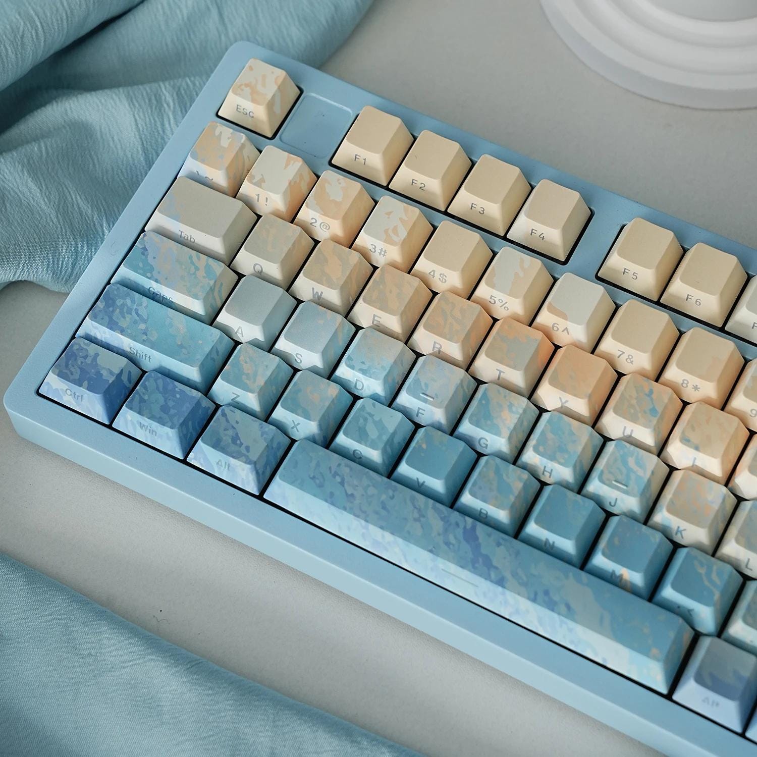 Water Line Keycaps | Cherry Profile Keycap Set | PBT Material | Keycaps For MX Switch | GMk Clone Artisan Keycap Set
