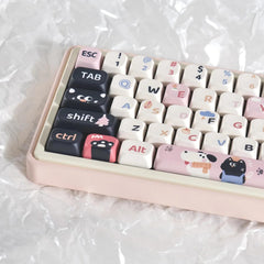 Cat And Dog Keycaps | FOA or MDA Profile Keycap Set | pbt Material | Keycaps For MX Switch | GMk Clone Artisan Keycap Set