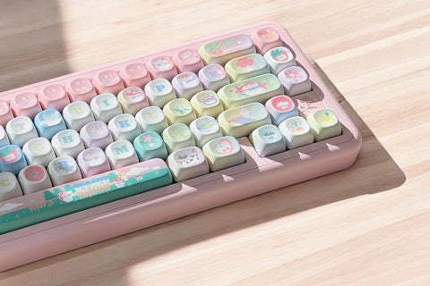 Zhizhi Raspberry Ice Keycaps | XOA Profile Keycap Set | PBT Material | Keycaps For MX Switch | Pink Keycaps GMk Clone Artisan Keycap Set