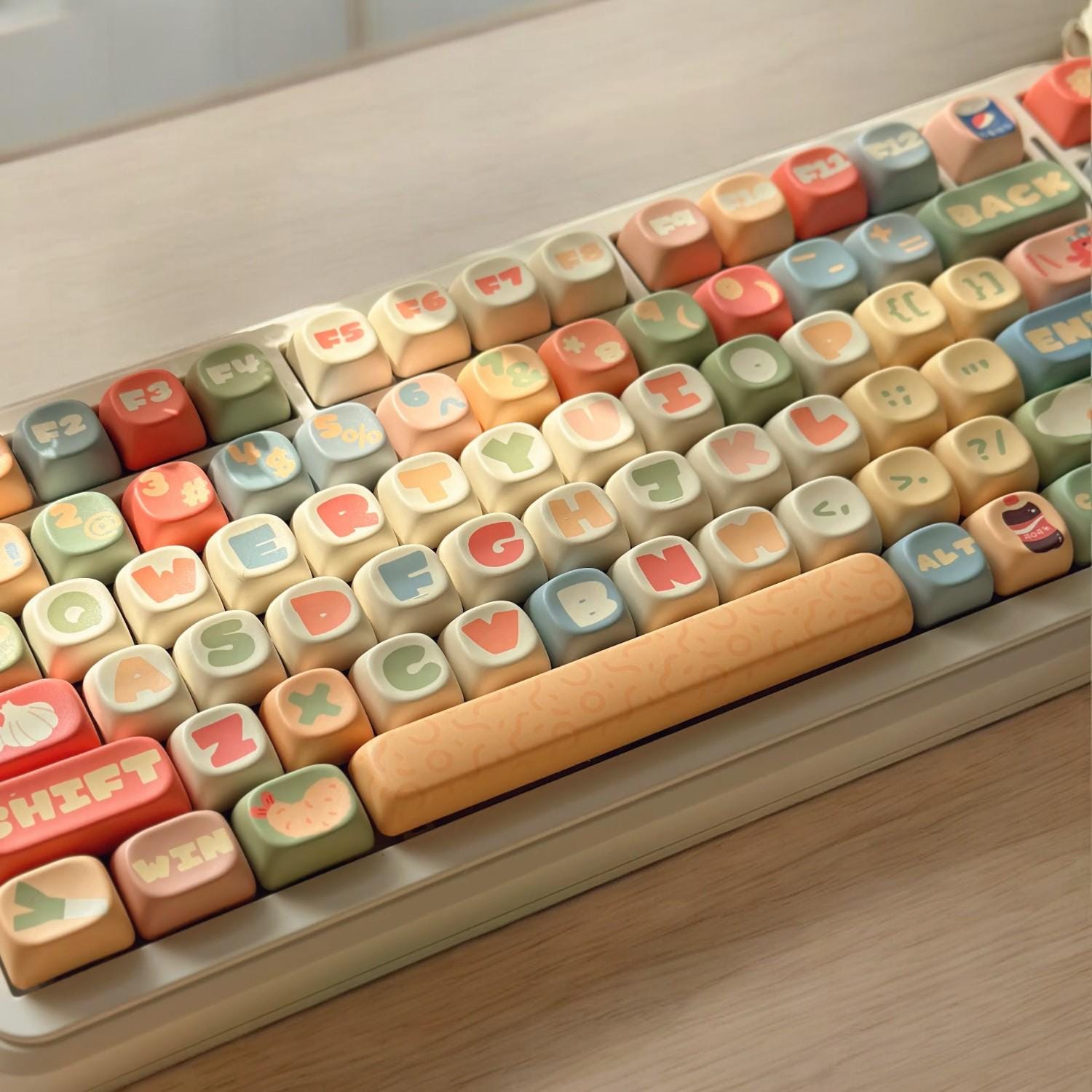 Instant Noodle Keycaps | MOA Profile Keycap Set | PBT Material | Keycaps For MX Switch | Keycaps GMk Clone Artisan Keycap Set