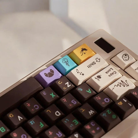 Donut Keycaps | Five-Sided Sublimation Cherry Profile Keycap Set | PBT Material | Keycaps For MX Switch | GMk Clone Artisan Keycap Set
