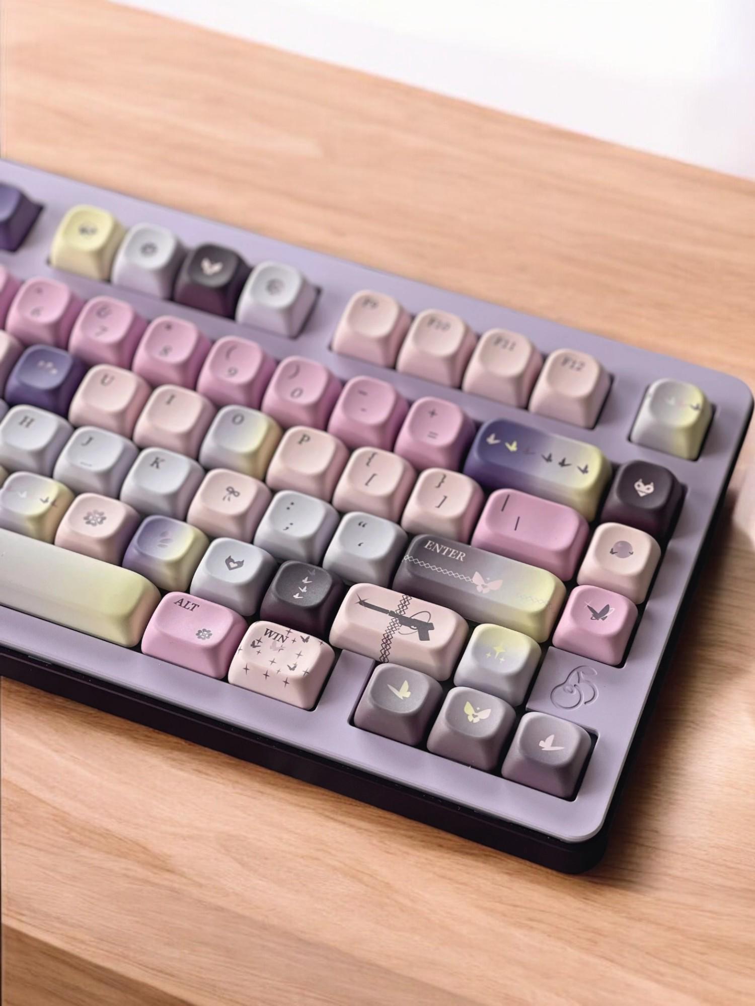 Moodie Keycaps | SOA Profile Keycap Set | PBT Material Five Sided Thermal Sublimation | Keycaps For MX Switch | GMk Clone Artisan Keycap Set