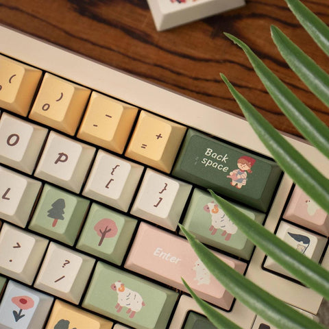 Kasuga Ranch Keycaps | Cherry Profile Keycap Set | PBT Material | Keycaps For MX Switch | GMk Clone Artisan Keycap Set