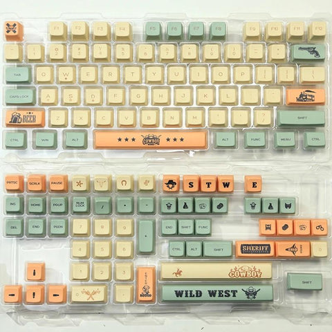 Westside Cowboy Theme Keycaps | SDA Profile Keycaps Set | PBT Material | Keycaps For MX Switch | Artisan Keycap Set