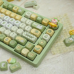 Lucky Cat Green Keycaps | MOA Profile Keycap Set | PBT Material | Keycaps For MX Switch | GMk Clone Artisan Keycap Set