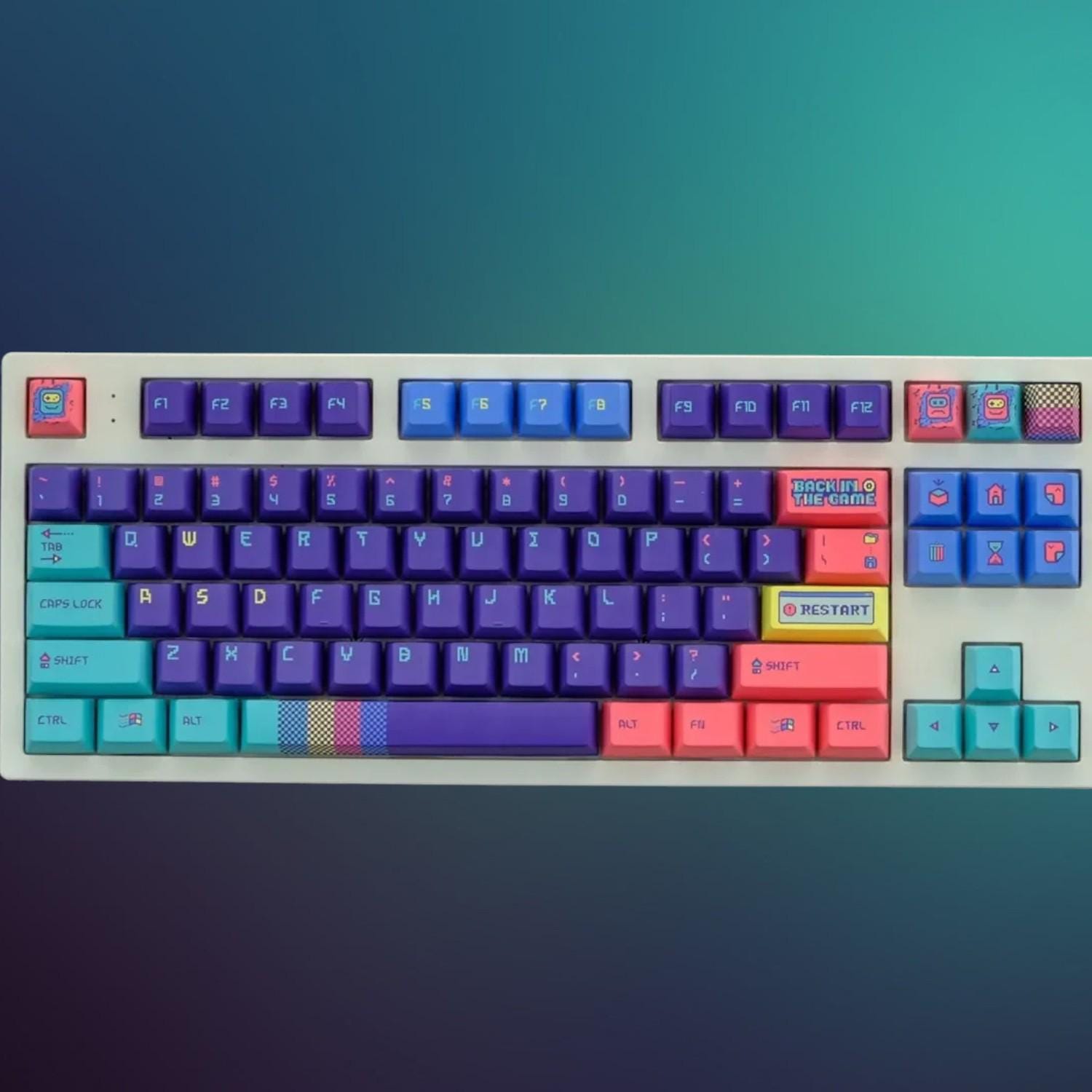 Back In The Game Keycaps | Cherry Profile Keycap Set | PBT Material | Keycaps For MX Switch | GMk Clone Artisan Keycap Set