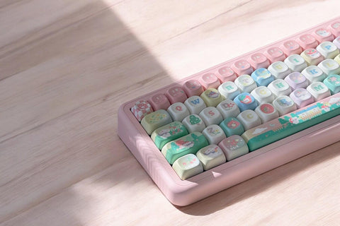 Zhizhi Raspberry Ice Keycaps | XOA Profile Keycap Set | PBT Material | Keycaps For MX Switch | Pink Keycaps GMk Clone Artisan Keycap Set