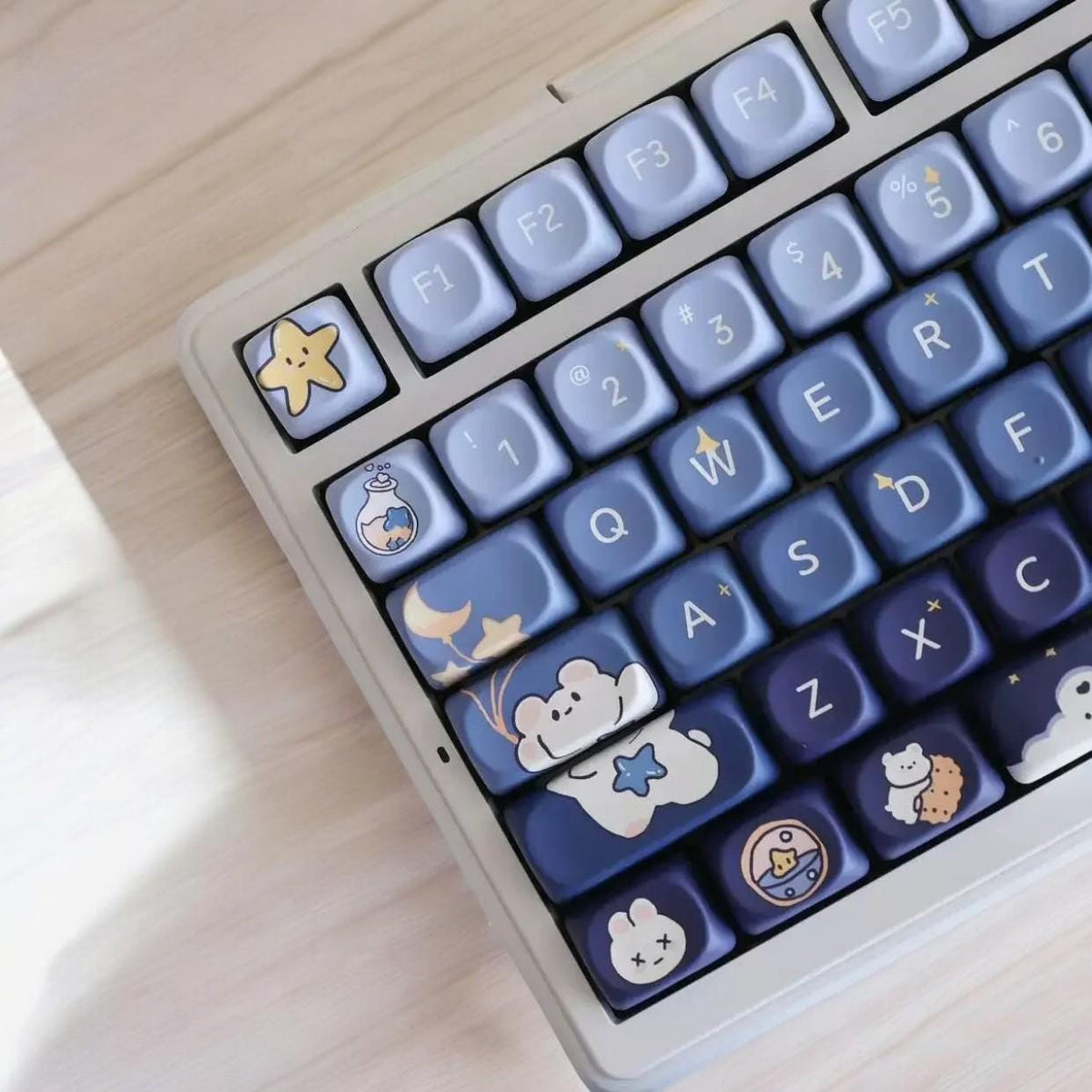 Bear Star Keycaps | SOA Profile Keycap Set | PBT Material | Keycaps For MX Switch | GMk Clone Artisan Keycap Set