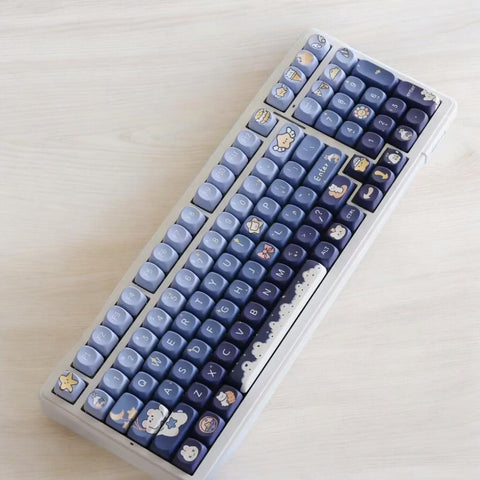 Bear Star Keycaps | SOA Profile Keycap Set | PBT Material | Keycaps For MX Switch | GMk Clone Artisan Keycap Set