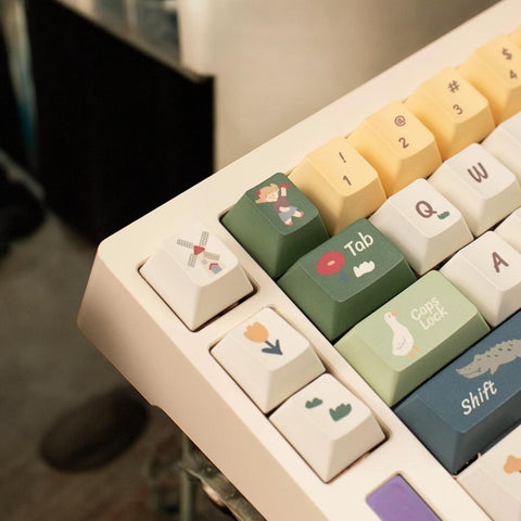 Spring Ranch Keycaps | Cherry Profile Keycap Set | PBT Material | Keycaps For MX Switch | GMk Clone Artisan Keycap Set