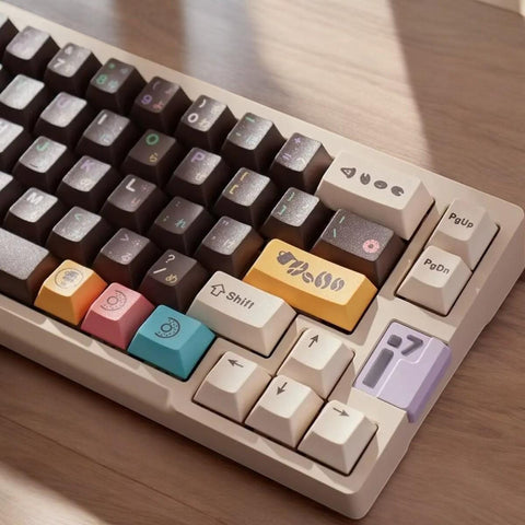 Donut Keycaps | Five-Sided Sublimation Cherry Profile Keycap Set | PBT Material | Keycaps For MX Switch | GMk Clone Artisan Keycap Set