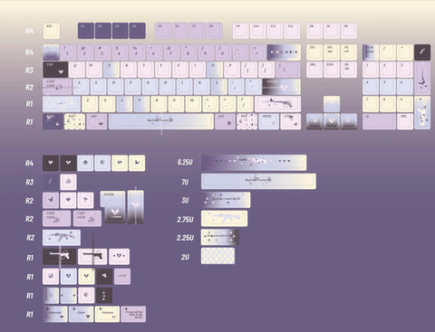 Moodie Keycaps | SOA Profile Keycap Set | PBT Material Five Sided Thermal Sublimation | Keycaps For MX Switch | GMk Clone Artisan Keycap Set