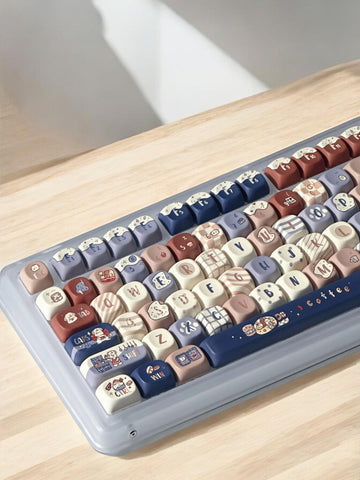 Coffee Puppy Keycaps | MOA Profile Keycap Set | PBT Material | Anime Keycaps For MX Switch | GMk Clone Artisan Keycap Set