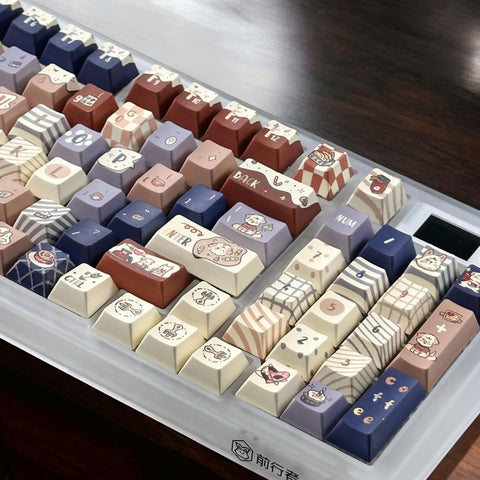 Coffee Puppy Keycaps | MOA Profile Keycap Set | PBT Material | Anime Keycaps For MX Switch | GMk Clone Artisan Keycap Set