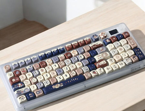 Coffee Puppy Keycaps | MOA Profile Keycap Set | PBT Material | Anime Keycaps For MX Switch | GMk Clone Artisan Keycap Set