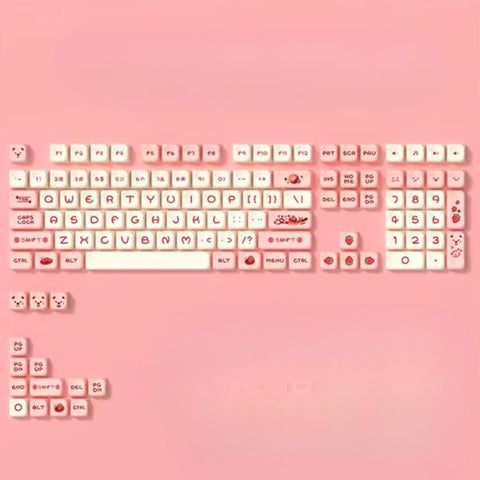 CUTE BEAR Keycaps | Custom Keycaps Set | Artisan Keycaps Pbt | OEM Profile Keycaps | Cherry Mx Switches | 122 Keys Gaming Keyboard