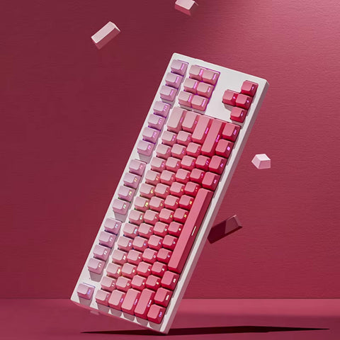 135 Pink Keycap Set Cute Keycaps OEM Profile, PBT Keycaps, Cherry MX Switches, Mechanical Keyboard Keycaps, Aesthetic Keycaps Gamer Setup