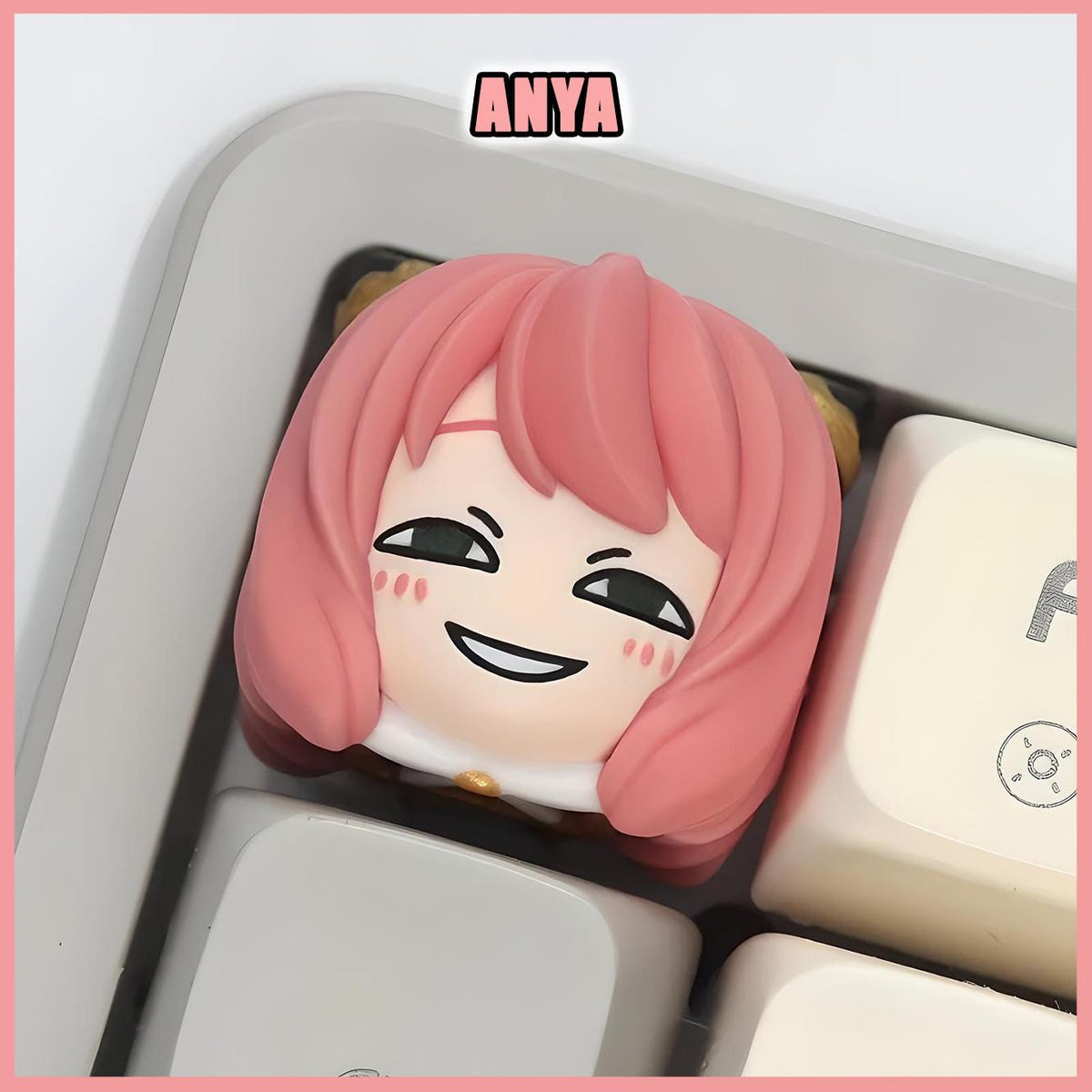 Cute Anya Spy Family Keycaps - Handmade Cherry MX Keycaps for Custom Mechanical Keyboards