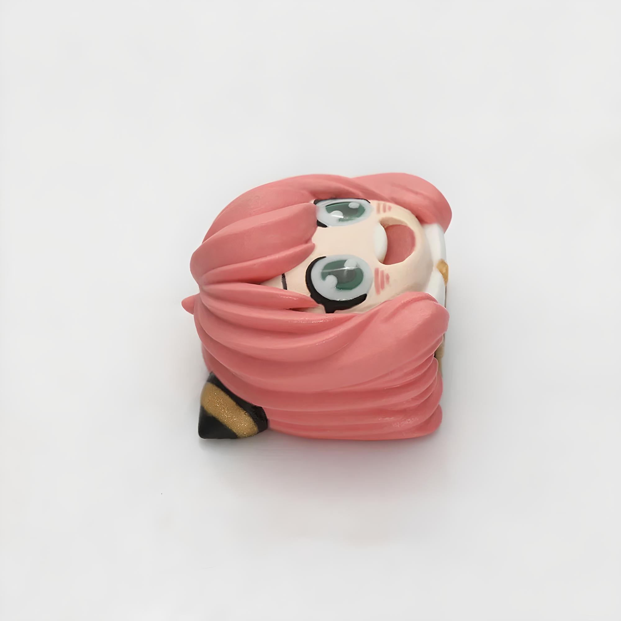 Cute Anya Spy Family Keycaps - Handmade Cherry MX Keycaps for Custom Mechanical Keyboards