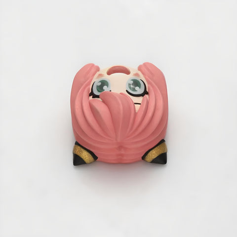 Cute Anya Spy Family Keycaps - Handmade Cherry MX Keycaps for Custom Mechanical Keyboards