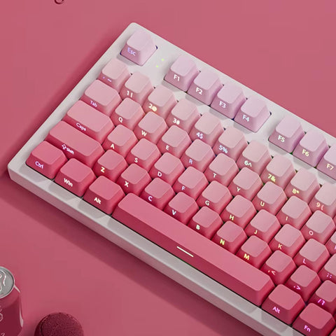135 Pink Keycap Set Cute Keycaps OEM Profile, PBT Keycaps, Cherry MX Switches, Mechanical Keyboard Keycaps, Aesthetic Keycaps Gamer Setup