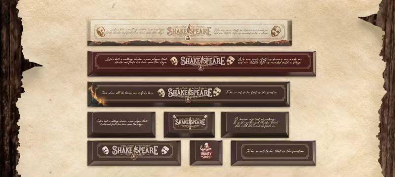 Shakespeare's Ace Concept Keycap Set, Great Literary Figures Series, Cherry Profile, PBT, Keycap Thickness 1.6 mm, 152 Keycaps