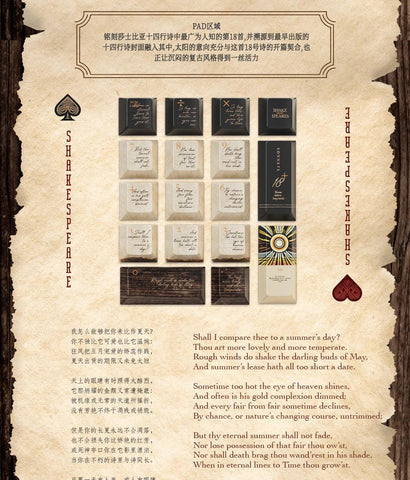 Shakespeare's Ace Concept Keycap Set, Great Literary Figures Series, Cherry Profile, PBT, Keycap Thickness 1.6 mm, 152 Keycaps