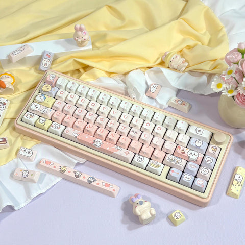 Cute Chiikawa Theme PBT ISO Anime Keycap Set for Mechanical Keyboard, Kawaii Keycap Set, DMA Profile, Dye-Sub Process, 150pcs