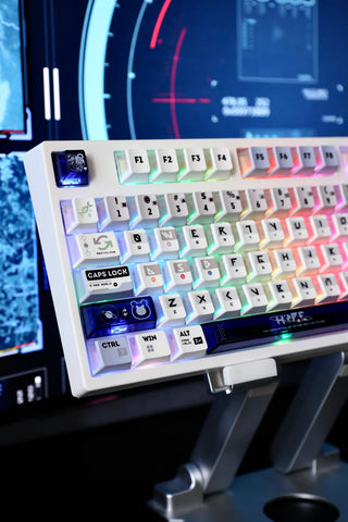 Cool Mecha Anime Style PBT ISO Keycap Set for Mechanical Keyboard, Gaming Keycap Set, PBT Dye-Sub, Cherry Profile, Mx (+) Switches, 150pcs