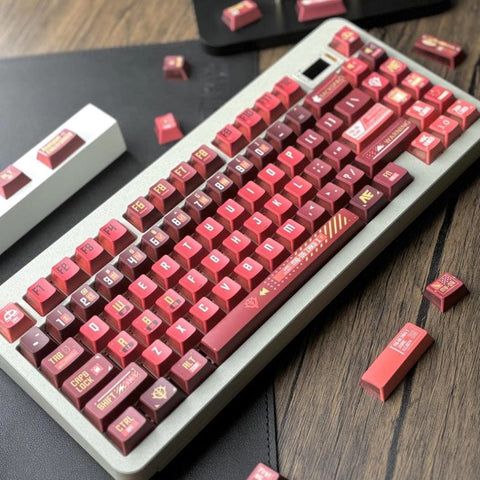 Cool Mecha Anime Style PBT ISO Keycap Set for Mechanical Keyboard, Gaming Keycap Set, PBT Dye-Sub, Cherry Profile, Mx (+) Switches, 150pcs