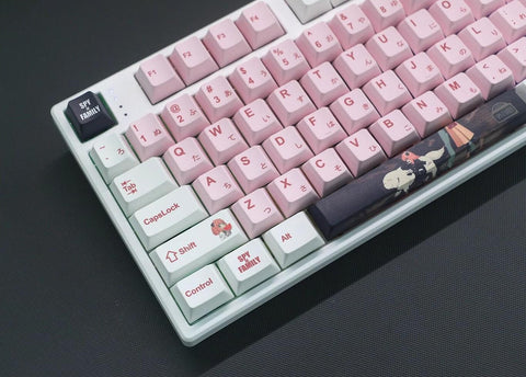 Cute Pink Spy x Family Theme Anya Keycap Set for Mechanical Keyboard, Anime Keycap Set, Japanese Keycap, PBT Dye-Sub, Cherry Profile, 147pcs