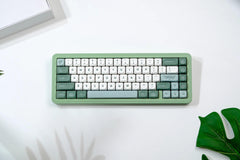 Cute Green Matcha PBT MOA ISO Keycap Set for Mechanical Keyboard, Kawaii Keycap Set, Moa Profile, Dye-Sub Process, Mx(+)Switches, 127/144pcs