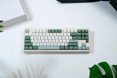 Cute Green Matcha PBT MOA ISO Keycap Set for Mechanical Keyboard, Kawaii Keycap Set, Moa Profile, Dye-Sub Process, Mx(+)Switches, 127/144pcs