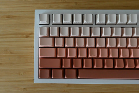 Backlit Pink Red Gradient Side Print Keycap Set for Mechanical Keyboard | 130 keys | Cherry Profile | MX Switch Type | PBT Material