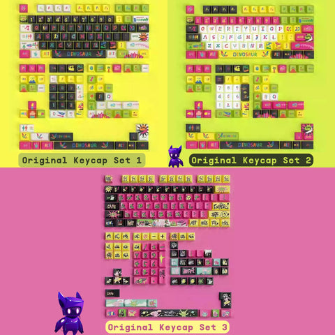 Cool Stick Line Theme Keycap Set for Mechanical Keyboard, PBT, ISO, Cherry Profile, Dye-Sub Legends, Mx(+)Switches, 146pcs