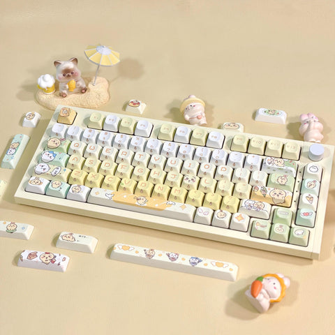 Cute Chiikawa Theme PBT ISO Anime Keycap Set for Mechanical Keyboard, Kawaii Keycap Set, DMA Profile, Dye-Sub Process, 150pcs