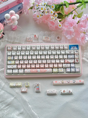 Cute Chiikawa Theme PBT ISO Anime Keycap Set for Mechanical Keyboard, Kawaii Keycap Set, DMA Profile, Dye-Sub Process, 150pcs