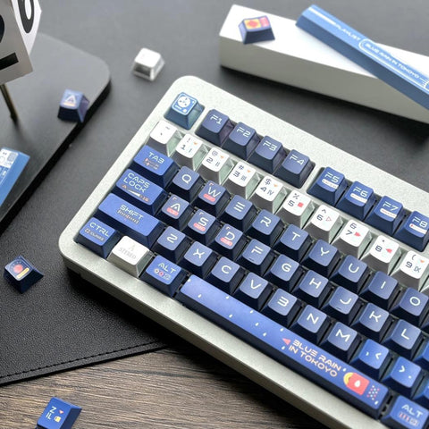 Cool Mecha Anime Style PBT ISO Keycap Set for Mechanical Keyboard, Gaming Keycap Set, PBT Dye-Sub, Cherry Profile, Mx (+) Switches, 150pcs