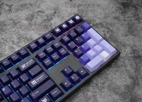 Artlife Theme Purple Gradient ISO Keycap Set for Mechanical Keyboard, Cute Keycap Set, PBT Keycap Set, Cherry Profile, Mx(+)Switches, 170pcs