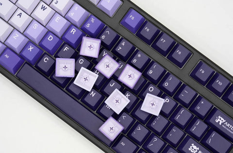 Artlife Theme Purple Gradient ISO Keycap Set for Mechanical Keyboard, Cute Keycap Set, PBT Keycap Set, Cherry Profile, Mx(+)Switches, 170pcs