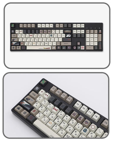 Cool Anime Inspired Japanese PBT Keycap Set for Mechanical Keyboard, PBT Material, DyeSub Process, Cherry Profile, Mx(+)Switches, 126/137pcs