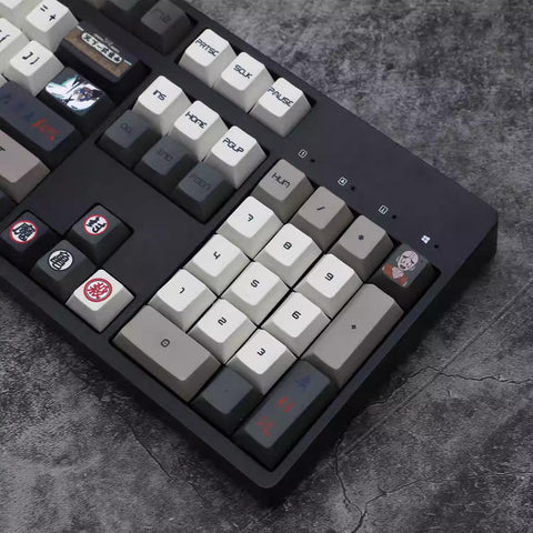 Cool Anime Inspired Japanese PBT Keycap Set for Mechanical Keyboard, PBT Material, DyeSub Process, Cherry Profile, Mx(+)Switches, 126/137pcs