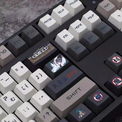 Cool Anime Inspired Japanese PBT Keycap Set for Mechanical Keyboard, PBT Material, DyeSub Process, Cherry Profile, Mx(+)Switches, 126/137pcs