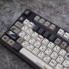 Cool Anime Inspired Japanese PBT Keycap Set for Mechanical Keyboard, PBT Material, DyeSub Process, Cherry Profile, Mx(+)Switches, 126/137pcs