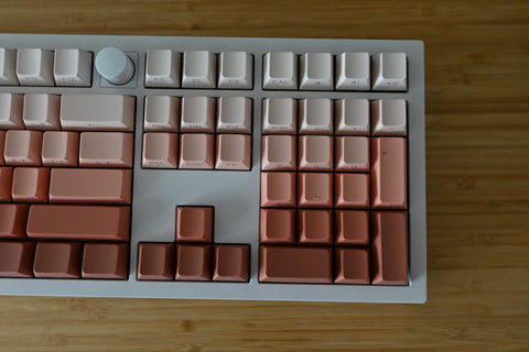 Backlit Pink Red Gradient Side Print Keycap Set for Mechanical Keyboard | 130 keys | Cherry Profile | MX Switch Type | PBT Material