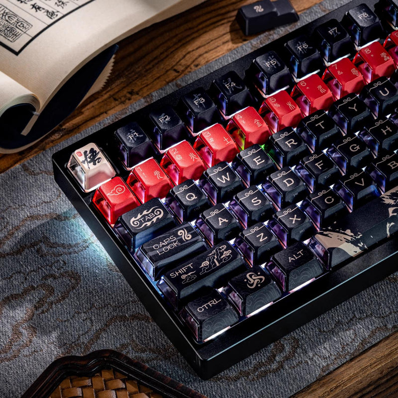 Monkey King Theme Keycaps Set for Mechanical Keyboard, PBT, ISO, Cherry Profile, Dye-Sub Legends, Mx(+)Switches, 146pcs